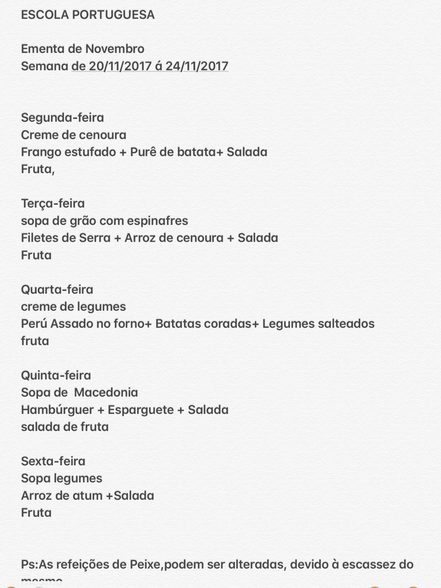 EMENTA DE 20 DE NOVEMBRO A 24 DE NOVEMBRO